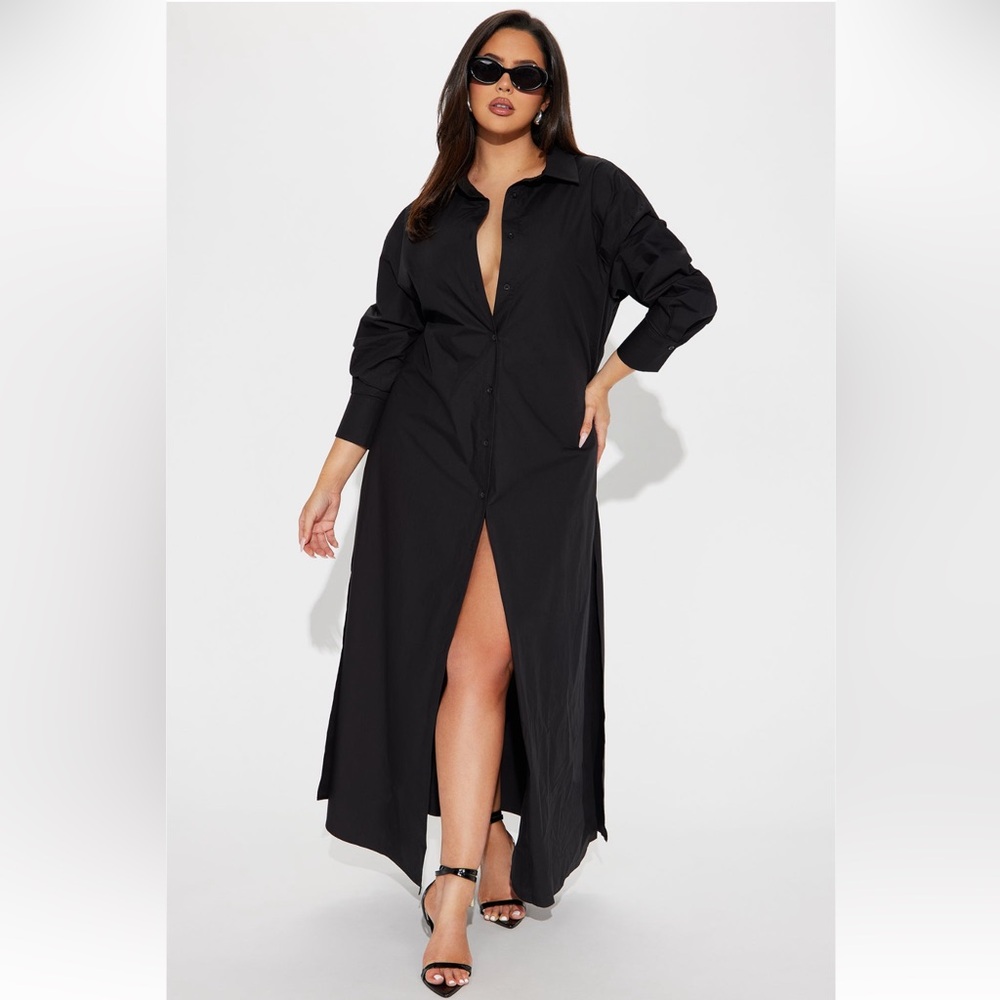 Black Button-Up Maxi Dress